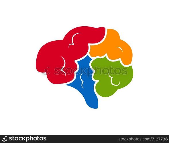 Brain illustration vector icon Logo of idea,think design template