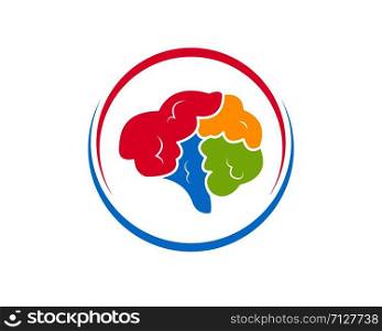 Brain illustration vector icon Logo of idea,think design template