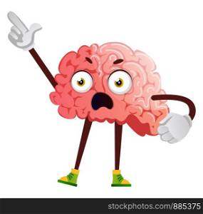 Brain is giving orders, illustration, vector on white background.