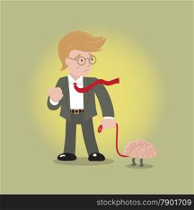 Brain is pet, Businessman always have good idea from good brain concept