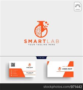 brain laboratory science logo template vector illustration and business card, letterhead, stationery. brain laboratory science logo template and business card