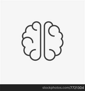 Brain Line Flat Icon. Logo Mind Template. Vector Illustration EPS10. Brain Line Flat Icon. Logo Mind Template. Vector Illustration