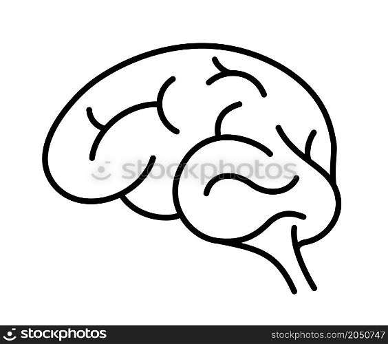 Brain line icon design. Vector illustration.