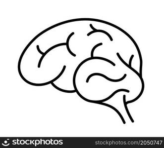 Brain line icon design. Vector illustration.