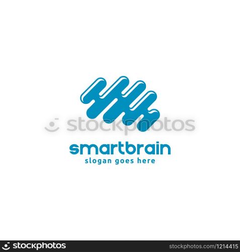 Brain logo. Brainstorming illustration. Artificial Intelligence Icon. Big data service