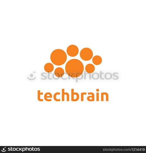 Brain logo. Brainstorming illustration. Artificial Intelligence Icon. Big data service