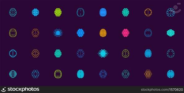 Brain Logo Design, a collection of abstract logo templates for business and tech company identities
