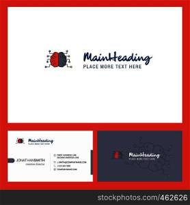 Brain Logo design with Tagline & Front and Back Busienss Card Template. Vector Creative Design