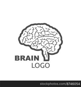 Brain Logo style design on a white background, vector