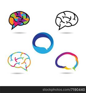 Brain logo template vector icon illustration design