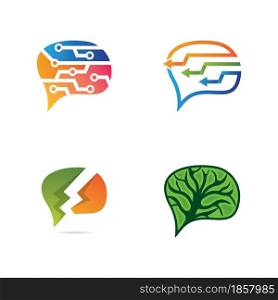 Brain logo template vector icon set design