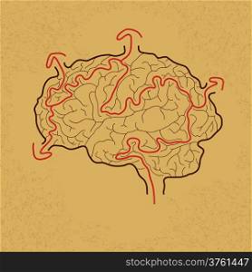 brain maze with correct path , Vector EPS10