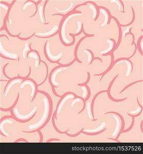 Brain meanders seamless pattern. Abstract design of pink brain tissues convolutions creative anatomical ideological decorative ornament surgically vector accurate wave line patterns.. Brain meanders seamless pattern. Abstract design of pink brain tissues convolutions creative anatomical.