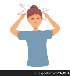 Brain migraine icon cartoon vector. Sick pain. Head migraine. Brain migraine icon cartoon vector. Sick pain