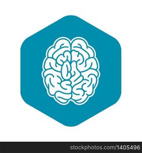 Brain mind icon. Simple illustration of brain mind vector icon for web design isolated on white background. Brain mind icon, simple style