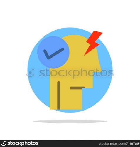 Brain, Mind, Power, Power Mode, Activate Abstract Circle Background Flat color Icon