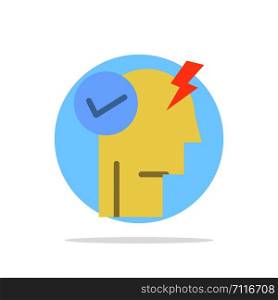 Brain, Mind, Power, Power Mode, Activate Abstract Circle Background Flat color Icon