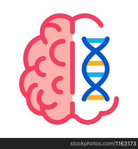 Brain Molecule Icon Vector. Outline Brain Molecule Sign. Isolated Contour Symbol Illustration. Brain Molecule Icon Vector Outline Illustration