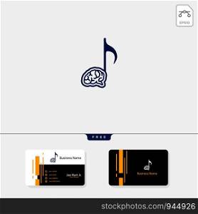 brain music creative logo template, vector illustration, get free business card design template. brain music creative logo template get free business card design template