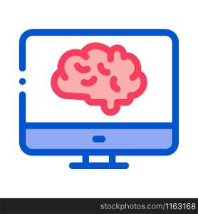 Brain On Display Icon Vector. Outline Brain On Display Sign. Isolated Contour Symbol Illustration. Brain On Display Icon Vector Outline Illustration