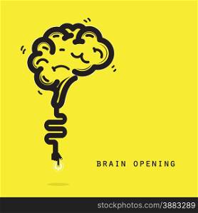 Brain opening concept.Creative brain abstract vector logo design template. Corporate business industrial creative logotype symbol.Vector illustration