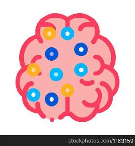 Brain Points Icon Vector. Outline Brain Points Sign. Isolated Contour Symbol Illustration. Brain Points Icon Vector Outline Illustration
