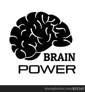 Brain power logo. Simple illustration of brain power vector logo for web design isolated on white background. Brain power logo, simple style