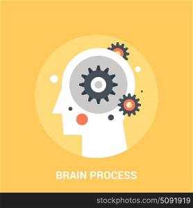 brain process icon concept. Abstract vector illustration of brain process icon concept