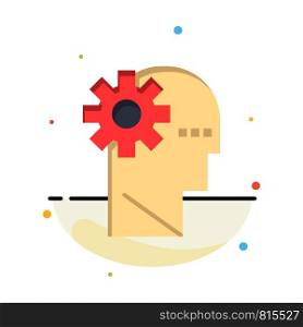 Brain, Process, Learning, Mind Abstract Flat Color Icon Template