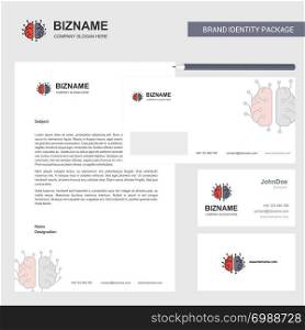 Brain processor Business Letterhead, Envelope and visiting Card Design vector template