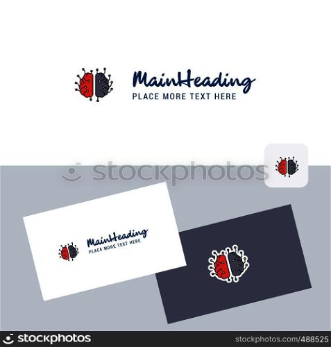 Brain processor vector logotype with business card template. Elegant corporate identity. - Vector