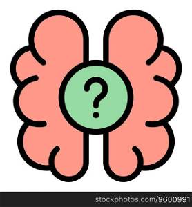Brain quiz icon outline vector. Competition question. Poster ask color flat. Brain quiz icon vector flat