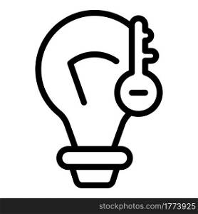 Brain smart lightbulb icon. Outline Brain smart lightbulb vector icon for web design isolated on white background. Brain smart lightbulb icon, outline style