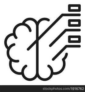Brain tech icon outline vector. Human data. Head system. Brain tech icon outline vector. Human data