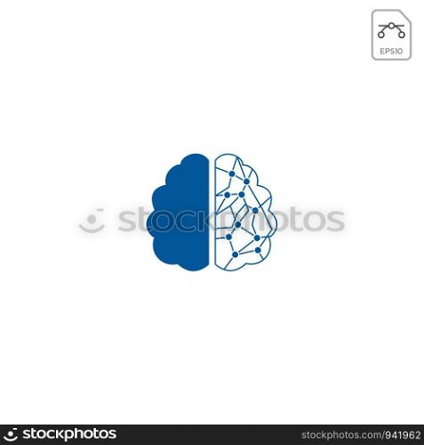 brain tech logo icon vector isolated element - vector. brain tech logo icon vector isolated element