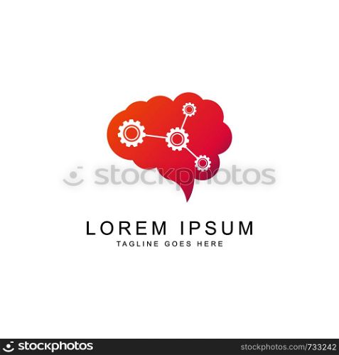 brain tech logo template