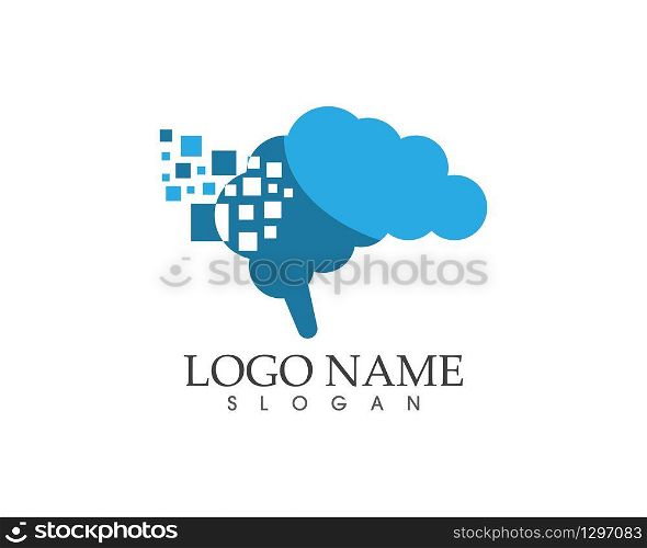 Brain techno logo vector illustration