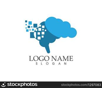 Brain techno logo vector illustration