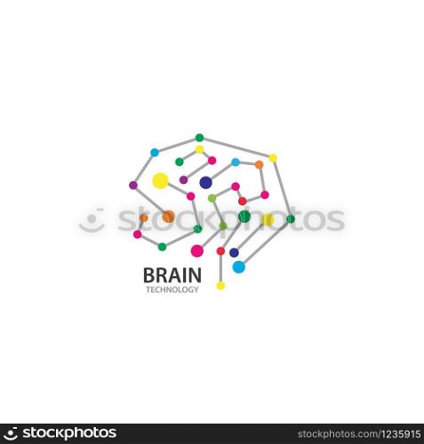 Brain Technology Logo vector icon Template
