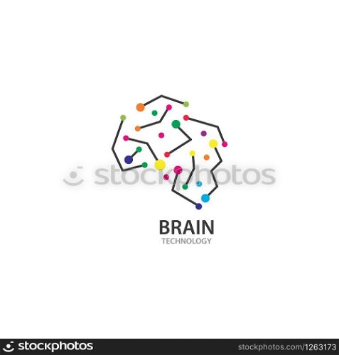 Brain Technology Logo vector icon Template