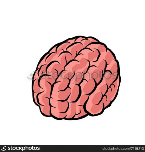 brain. the intelligence of the human mind. Comic cartoon pop art retro vector drawing illustration. brain. the intelligence of the human mind