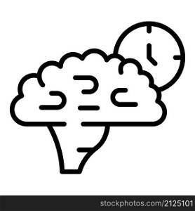 Brain timing icon outline vector. Visual cognitive. Science system. Brain timing icon outline vector. Visual cognitive