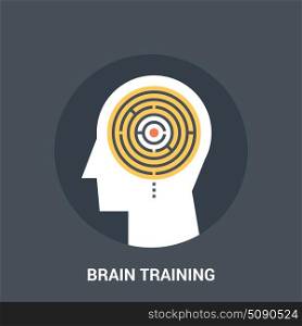 brain training icon concept. Abstract vector illustration of brain training icon concept