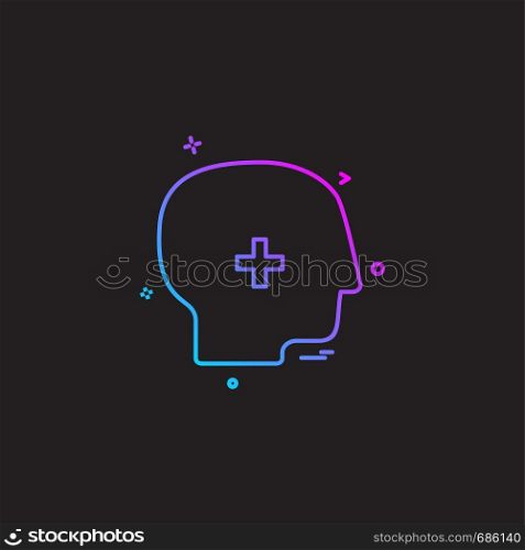 brain treatment user icon vector desige