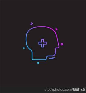 brain treatment user icon vector desige
