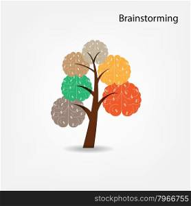 Brain tree illustration,brainstorm sign, tree of knowledge, medical, environmental or business concept