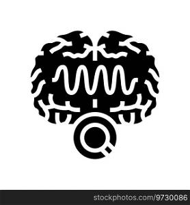 brain waves study glyph icon vector. brain waves study sign. isolated symbol illustration. brain waves study glyph icon vector illustration