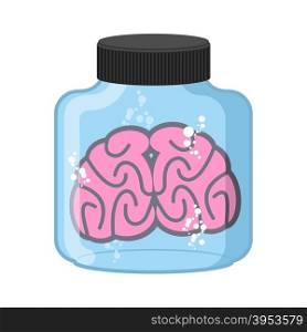 Brains with Jars. Laboratory glass bulb with human Organ. Vector illustration&#xA;