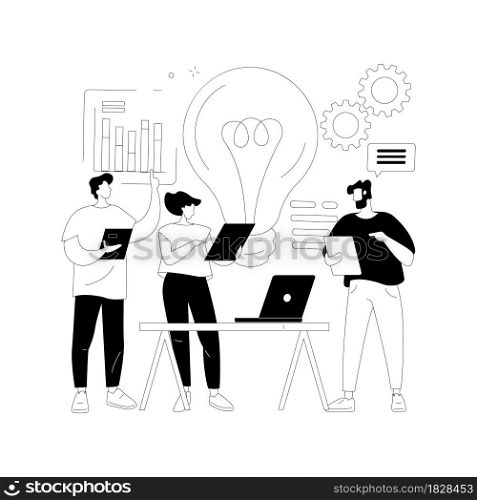 Brainstorm abstract concept vector illustration. Group creativity technique, list of creative ideas and solutions, teamwork, startup launch, business success, brainstorm meeting abstract metaphor.. Brainstorm abstract concept vector illustration.