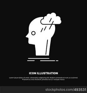 Brainstorm, creative, head, idea, thinking Icon. glyph vector symbol for UI and UX, website or mobile application. Vector EPS10 Abstract Template background